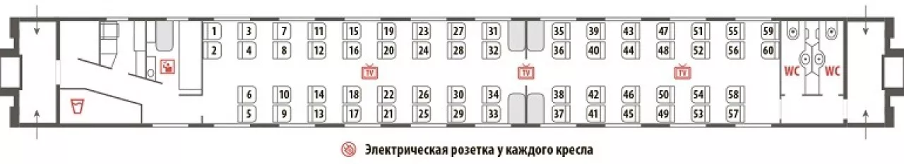 Схема сидячего вагона